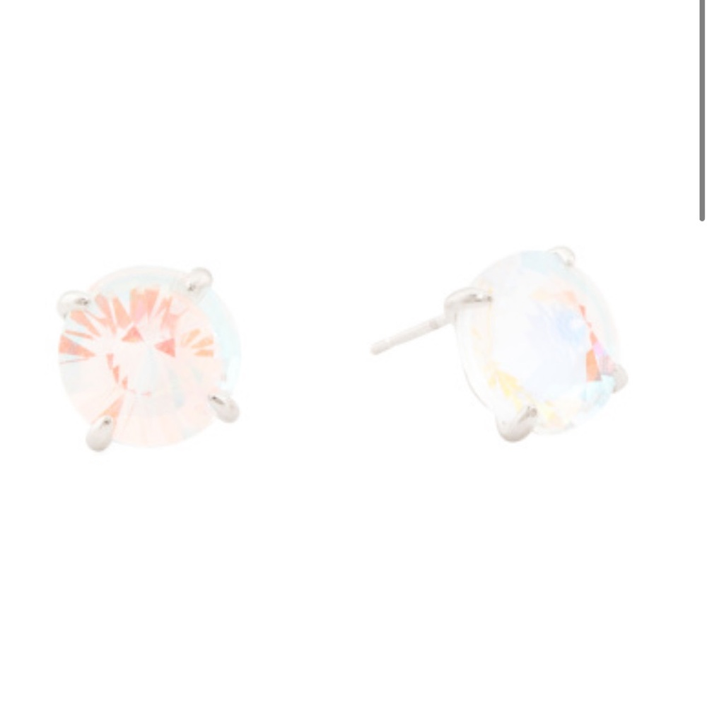 NWT Kendra Scott Silver Jolie Stud Earrings in Dichroic Glass - Picture 2 of 8